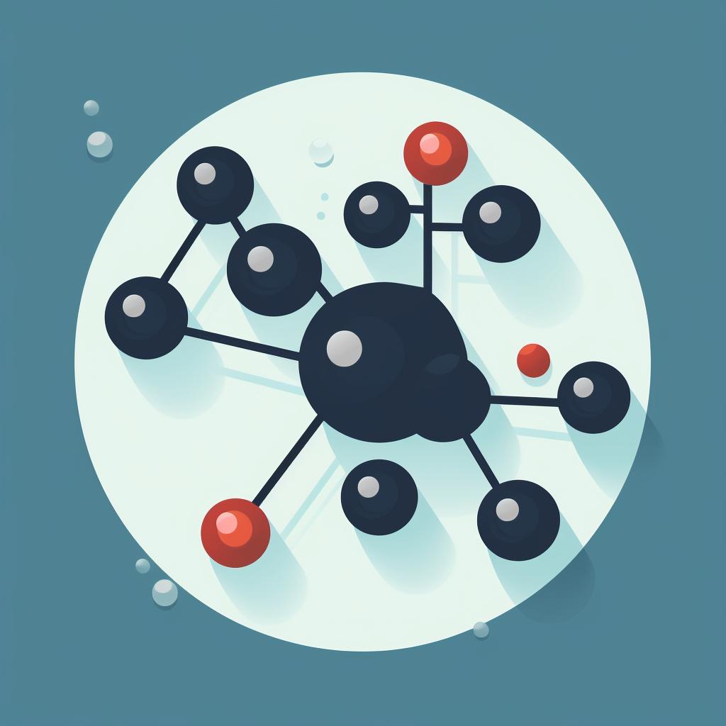 Water molecule interacting with activated carbon